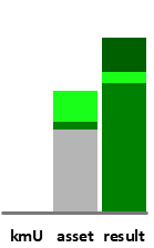 Das AssetRanking ist ein Vermögensvergleich mit einem durchschnittlichen KMU. Links der Assetvergleich, rechts das operative Ergebnis