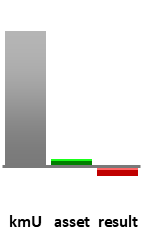 Das AssetRanking ist ein Vermögensvergleich mit einem durchschnittlichen KMU. Links der Assetvergleich, rechts das operative Ergebnis