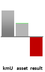 Das AssetRanking ist ein Vermögensvergleich mit einem durchschnittlichen KMU. Links der Assetvergleich, rechts das operative Ergebnis
