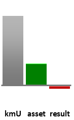Das AssetRanking ist ein Vermögensvergleich mit einem durchschnittlichen KMU. Links der Assetvergleich, rechts das operative Ergebnis