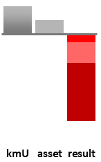 Das AssetRanking ist ein Vermögensvergleich mit einem durchschnittlichen KMU. Links der Assetvergleich, rechts das operative Ergebnis