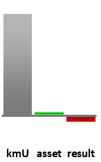 Das AssetRanking ist ein Vermögensvergleich mit einem durchschnittlichen KMU. Links der Assetvergleich, rechts das operative Ergebnis