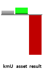 Das AssetRanking ist ein Vermögensvergleich mit einem durchschnittlichen KMU. Links der Assetvergleich, rechts das operative Ergebnis
