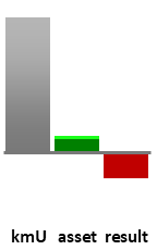 Das AssetRanking ist ein Vermögensvergleich mit einem durchschnittlichen KMU. Links der Assetvergleich, rechts das operative Ergebnis