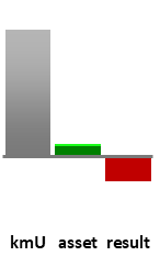 Das AssetRanking ist ein Vermögensvergleich mit einem durchschnittlichen KMU. Links der Assetvergleich, rechts das operative Ergebnis
