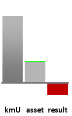 Das AssetRanking ist ein Vermögensvergleich mit einem durchschnittlichen KMU. Links der Assetvergleich, rechts das operative Ergebnis