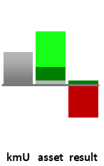 Das AssetRanking ist ein Vermögensvergleich mit einem durchschnittlichen KMU. Links der Assetvergleich, rechts das operative Ergebnis