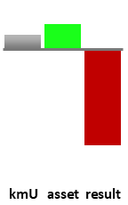 Das AssetRanking ist ein Vermögensvergleich mit einem durchschnittlichen KMU. Links der Assetvergleich, rechts das operative Ergebnis