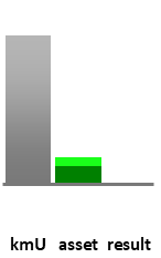 Das AssetRanking ist ein Vermögensvergleich mit einem durchschnittlichen KMU. Links der Assetvergleich, rechts das operative Ergebnis
