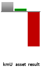 Das AssetRanking ist ein Vermögensvergleich mit einem durchschnittlichen KMU. Links der Assetvergleich, rechts das operative Ergebnis