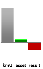 Das AssetRanking ist ein Vermögensvergleich mit einem durchschnittlichen KMU. Links der Assetvergleich, rechts das operative Ergebnis