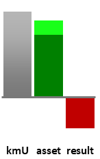 Das AssetRanking ist ein Vermögensvergleich mit einem durchschnittlichen KMU. Links der Assetvergleich, rechts das operative Ergebnis