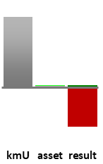 Das AssetRanking ist ein Vermögensvergleich mit einem durchschnittlichen KMU. Links der Assetvergleich, rechts das operative Ergebnis