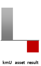 Das AssetRanking ist ein Vermögensvergleich mit einem durchschnittlichen KMU. Links der Assetvergleich, rechts das operative Ergebnis
