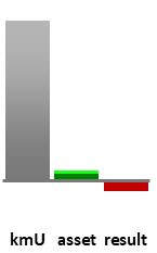 Das AssetRanking ist ein Vermögensvergleich mit einem durchschnittlichen KMU. Links der Assetvergleich, rechts das operative Ergebnis