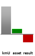 Das AssetRanking ist ein Vermögensvergleich mit einem durchschnittlichen KMU. Links der Assetvergleich, rechts das operative Ergebnis