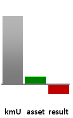 Das AssetRanking ist ein Vermögensvergleich mit einem durchschnittlichen KMU. Links der Assetvergleich, rechts das operative Ergebnis