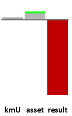 Das AssetRanking ist ein Vermögensvergleich mit einem durchschnittlichen KMU. Links der Assetvergleich, rechts das operative Ergebnis