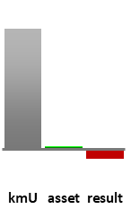 Das AssetRanking ist ein Vermögensvergleich mit einem durchschnittlichen KMU. Links der Assetvergleich, rechts das operative Ergebnis
