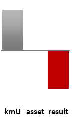 Das AssetRanking ist ein Vermögensvergleich mit einem durchschnittlichen KMU. Links der Assetvergleich, rechts das operative Ergebnis