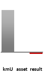 Das AssetRanking ist ein Vermögensvergleich mit einem durchschnittlichen KMU. Links der Assetvergleich, rechts das operative Ergebnis