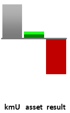 Das AssetRanking ist ein Vermögensvergleich mit einem durchschnittlichen KMU. Links der Assetvergleich, rechts das operative Ergebnis