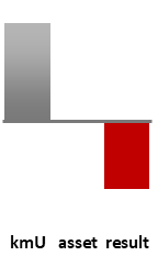 Das AssetRanking ist ein Vermögensvergleich mit einem durchschnittlichen KMU. Links der Assetvergleich, rechts das operative Ergebnis