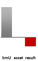 Das AssetRanking ist ein Vermögensvergleich mit einem durchschnittlichen KMU. Links der Assetvergleich, rechts das operative Ergebnis