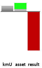 Das AssetRanking ist ein Vermögensvergleich mit einem durchschnittlichen KMU. Links der Assetvergleich, rechts das operative Ergebnis