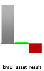 Das AssetRanking ist ein Vermögensvergleich mit einem durchschnittlichen KMU. Links der Assetvergleich, rechts das operative Ergebnis