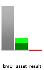 Das AssetRanking ist ein Vermögensvergleich mit einem durchschnittlichen KMU. Links der Assetvergleich, rechts das operative Ergebnis