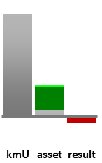 Das AssetRanking ist ein Vermögensvergleich mit einem durchschnittlichen KMU. Links der Assetvergleich, rechts das operative Ergebnis