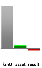 Das AssetRanking ist ein Vermögensvergleich mit einem durchschnittlichen KMU. Links der Assetvergleich, rechts das operative Ergebnis
