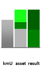 Das AssetRanking ist ein Vermögensvergleich mit einem durchschnittlichen KMU. Links der Assetvergleich, rechts das operative Ergebnis