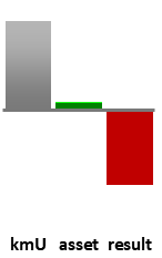 Das AssetRanking ist ein Vermögensvergleich mit einem durchschnittlichen KMU. Links der Assetvergleich, rechts das operative Ergebnis