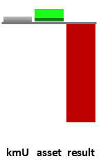 Das AssetRanking ist ein Vermögensvergleich mit einem durchschnittlichen KMU. Links der Assetvergleich, rechts das operative Ergebnis