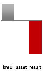 Das AssetRanking ist ein Vermögensvergleich mit einem durchschnittlichen KMU. Links der Assetvergleich, rechts das operative Ergebnis