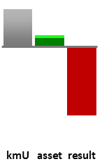 Das AssetRanking ist ein Vermögensvergleich mit einem durchschnittlichen KMU. Links der Assetvergleich, rechts das operative Ergebnis