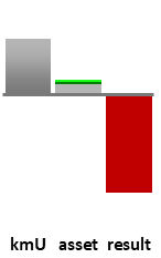 Das AssetRanking ist ein Vermögensvergleich mit einem durchschnittlichen KMU. Links der Assetvergleich, rechts das operative Ergebnis