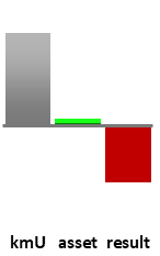 Das AssetRanking ist ein Vermögensvergleich mit einem durchschnittlichen KMU. Links der Assetvergleich, rechts das operative Ergebnis