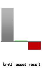 Das AssetRanking ist ein Vermögensvergleich mit einem durchschnittlichen KMU. Links der Assetvergleich, rechts das operative Ergebnis