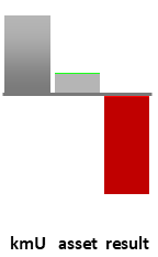 Das AssetRanking ist ein Vermögensvergleich mit einem durchschnittlichen KMU. Links der Assetvergleich, rechts das operative Ergebnis