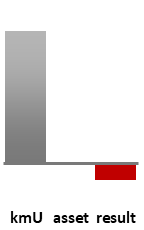 Das AssetRanking ist ein Vermögensvergleich mit einem durchschnittlichen KMU. Links der Assetvergleich, rechts das operative Ergebnis