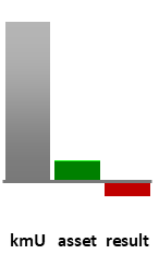 Das AssetRanking ist ein Vermögensvergleich mit einem durchschnittlichen KMU. Links der Assetvergleich, rechts das operative Ergebnis