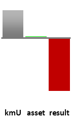 Das AssetRanking ist ein Vermögensvergleich mit einem durchschnittlichen KMU. Links der Assetvergleich, rechts das operative Ergebnis