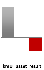 Das AssetRanking ist ein Vermögensvergleich mit einem durchschnittlichen KMU. Links der Assetvergleich, rechts das operative Ergebnis