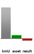 Das AssetRanking ist ein Vermögensvergleich mit einem durchschnittlichen KMU. Links der Assetvergleich, rechts das operative Ergebnis