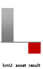 Das AssetRanking ist ein Vermögensvergleich mit einem durchschnittlichen KMU. Links der Assetvergleich, rechts das operative Ergebnis