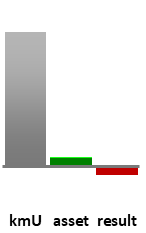 Das AssetRanking ist ein Vermögensvergleich mit einem durchschnittlichen KMU. Links der Assetvergleich, rechts das operative Ergebnis