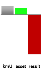 Das AssetRanking ist ein Vermögensvergleich mit einem durchschnittlichen KMU. Links der Assetvergleich, rechts das operative Ergebnis
